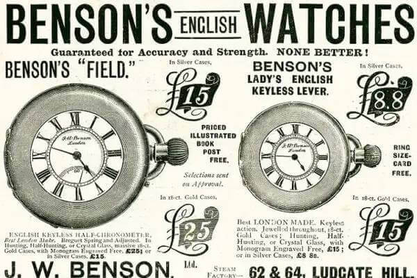 英国時計を代表する時計メーカー「J.W.ベンソン」