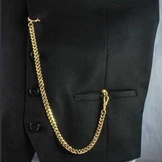 K24ゴールドプレート 引き輪式 アルバートチェーン 喜平リンク