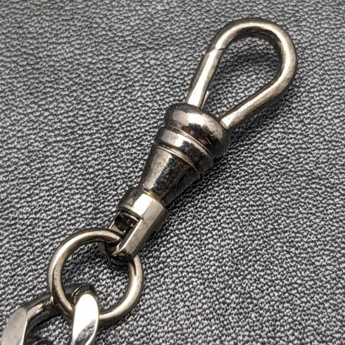 Black Hematite Plate Pull Ring Type Albert Chain Kihei Link