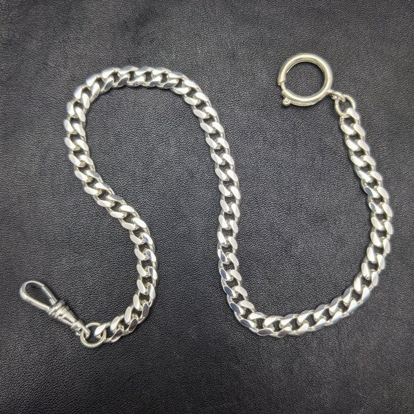 Sterling silver plate pull ring type Albert chain Kihei link