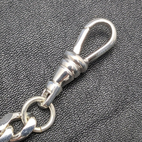 スターリングシルバープレート 引き輪式 アルバートチェーン 喜平リンク