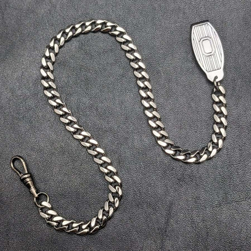 Black Hematite Plate Clip Type Albert Chain Kihei Link