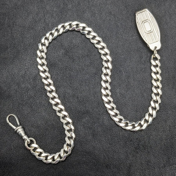 Sterling silver plate clip type Albert chain Kihei link