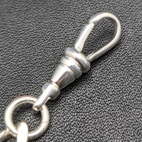 スターリングシルバープレート クリップ式 アルバートチェーン 喜平リンク