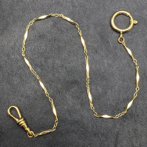 K24ゴールドプレート 引き輪式 アルバートチェーン 軽量デザインリンク