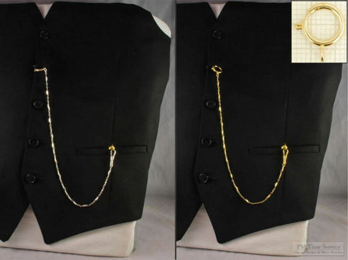 K24ゴールドプレート 引き輪式 アルバートチェーン 軽量デザインリンク