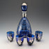 Vintage American Cobalt Blue Silver Overlay Decanter Cups Set of 4