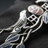 Vintage Pure Silver Enamel Brooch: Mackintosh Rose and Pair of Birds