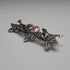 Vintage Pure Silver Enamel Brooch: Mackintosh Rose and Pair of Birds