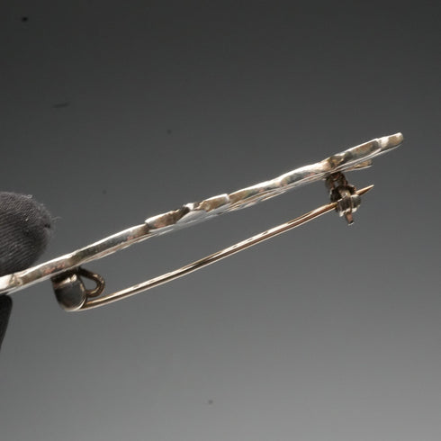 Vintage Pure Silver Enamel Brooch: Mackintosh Rose and Pair of Birds