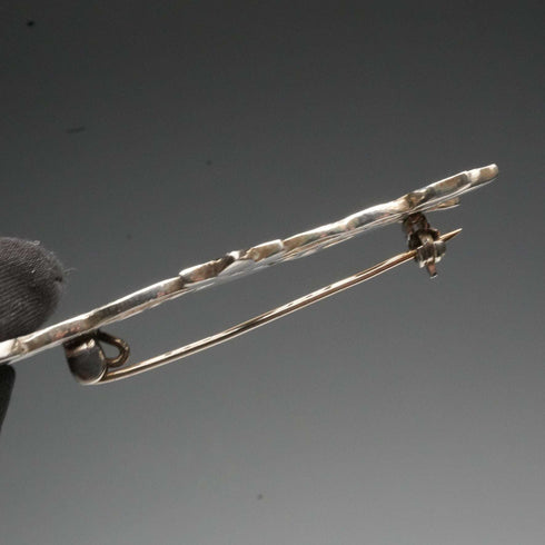 ヴィンテージ 純銀製エナメルブローチ マッキントッシュ・ローズとつがいの鳥