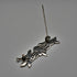 Vintage Pure Silver Enamel Brooch: Mackintosh Rose and Pair of Birds