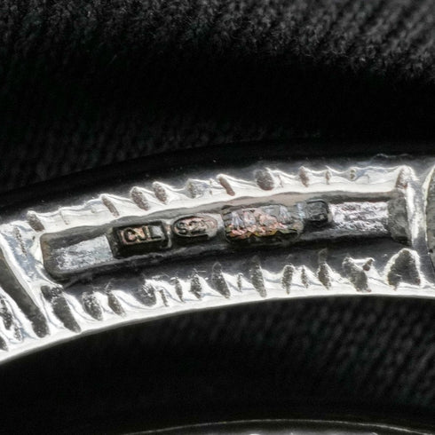 ヴィンテージ 純銀製 マッキントッシュ・ローズ アール・ヌーヴォー様式 丸型ブローチ ケース付き