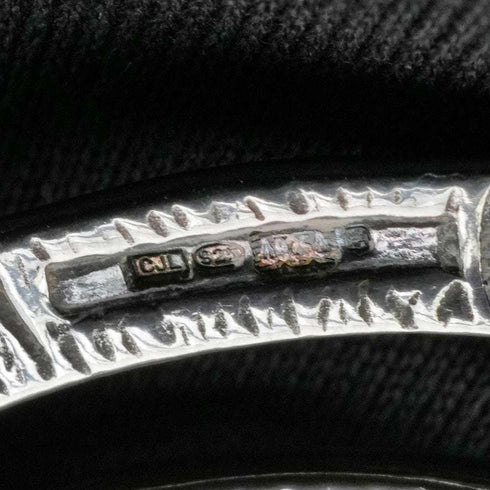 ヴィンテージ 純銀製 マッキントッシュ・ローズ アール・ヌーヴォー様式 丸型ブローチ ケース付き