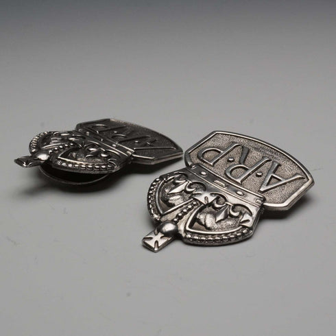 1938年 英国ヴィンテージ 純銀製 ARP(空襲警戒員)バッジペア Royal Mint