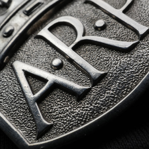 1938 British Vintage Sterling Silver ARP Warden Badge Pair by Royal Mint
