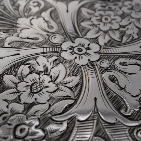 1856 English Antique Solid Silver Card Case 59g Hilliard&Thomason