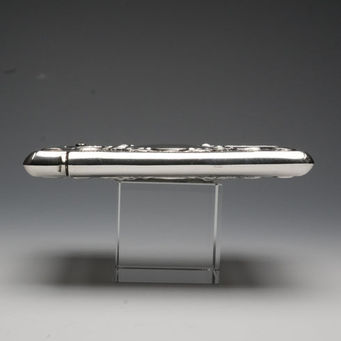 1903 British Antique Sterling Silver Large Card Case 97g Henry Matthews