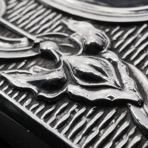 1903 British Antique Sterling Silver Large Card Case 97g Henry Matthews