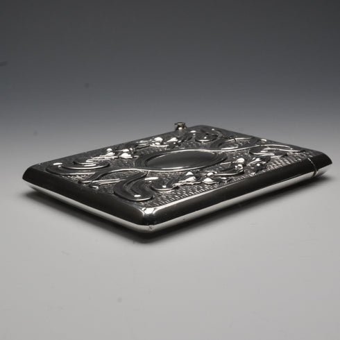 1903 British Antique Sterling Silver Large Card Case 97g Henry Matthews