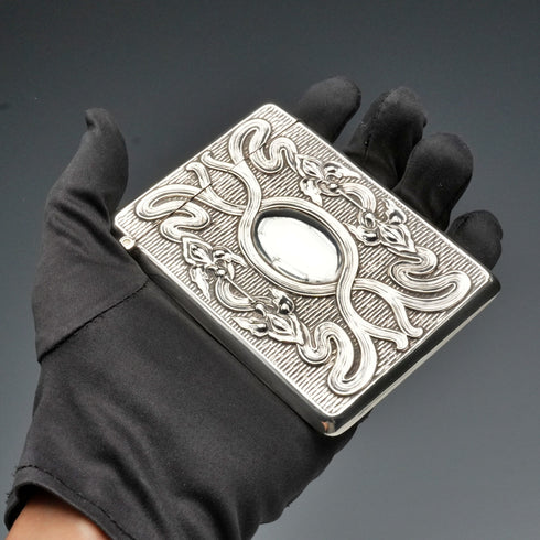 1903 British Antique Sterling Silver Large Card Case 97g Henry Matthews