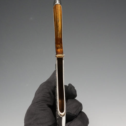 1906 British Antique Sterling Silver Angel-decorated Card Case 68g William Neale