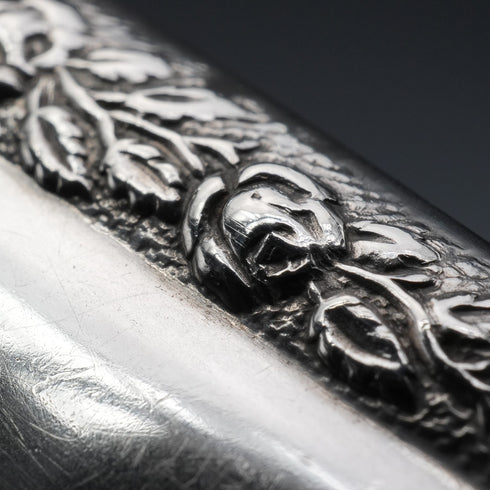 1916 English Antique Sterling Silver Card Case with Chain 71g Edwin Joseph Houlston