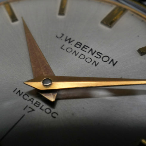 British Vintage J.W.Benson Men's Mechanical Watch Alloy Case 17 Jewels Good Working Order