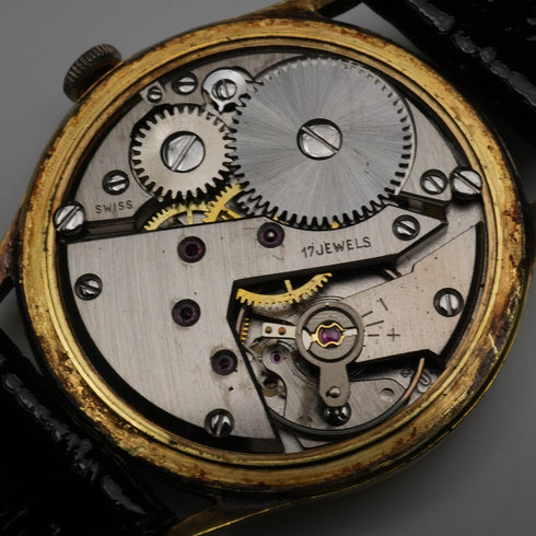 British Vintage J.W.Benson Men's Mechanical Watch Alloy Case 17 Jewels Good Working Order