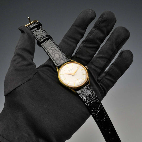 英国ヴィンテージ J.W.Benson 紳士用機械式腕時計 合金ケース 17石 動作良好