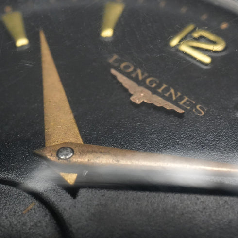 Circa 1958 Longines Men's Mechanical Watch Ref. 7137.1 Cal. 12.68Z Black Dial In good working order
