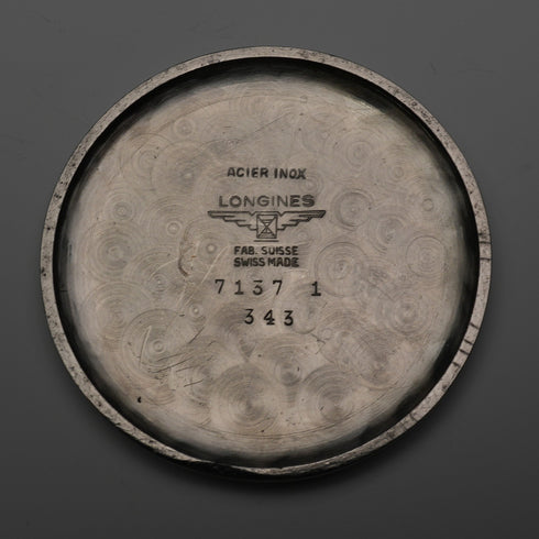 Circa 1958 Longines Men's Mechanical Watch Ref. 7137.1 Cal. 12.68Z Black Dial In good working order