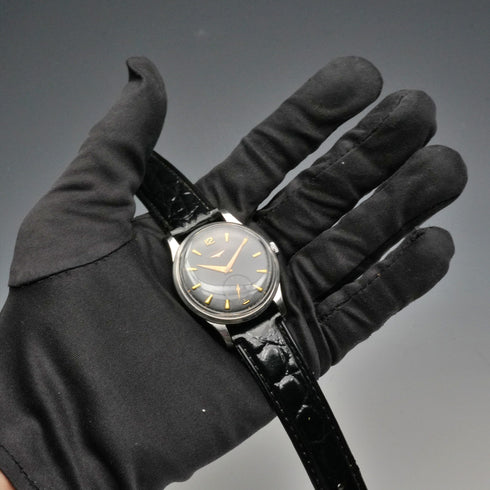 Circa 1958 Longines Men's Mechanical Watch Ref. 7137.1 Cal. 12.68Z Black Dial In good working order