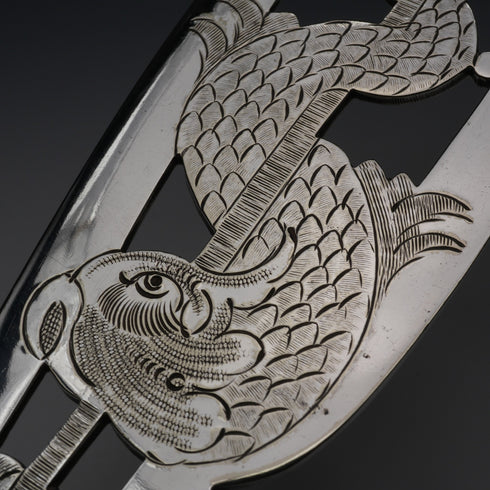 English Antique Mid-Victorian Silver-Plated Fish Server Set