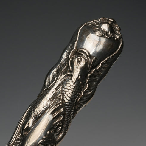 English Antique Mid-Victorian Silver-Plated Fish Server Set