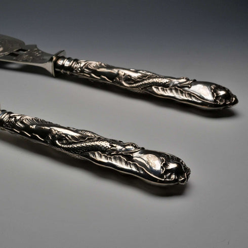 English Antique Mid-Victorian Silver-Plated Fish Server Set