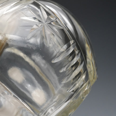 1903 British Antique Sterling Silver Lid Cut Glass Jar by King & Sons