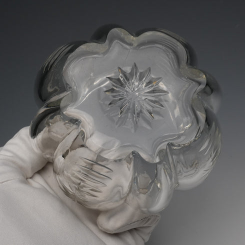 1903 British Antique Sterling Silver Lid Cut Glass Jar by King & Sons