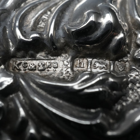 1903 British Antique Sterling Silver Lid Cut Glass Jar by King & Sons