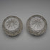 1916 English Antique Sterling Silver Mounted Cut Glass Salt Dishes Pair by James Deakin&Sons