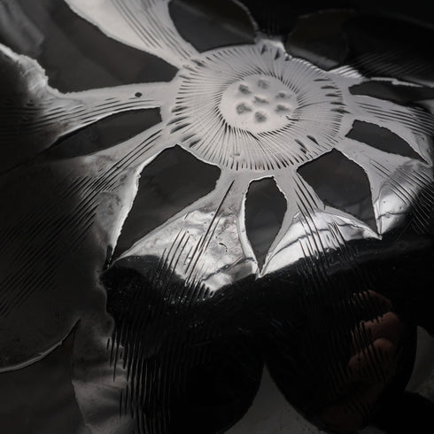 Vintage American Art Nouveau Silver Overlay Glass Perfume Bottle