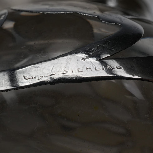 Vintage American Art Nouveau Silver Overlay Glass Perfume Bottle