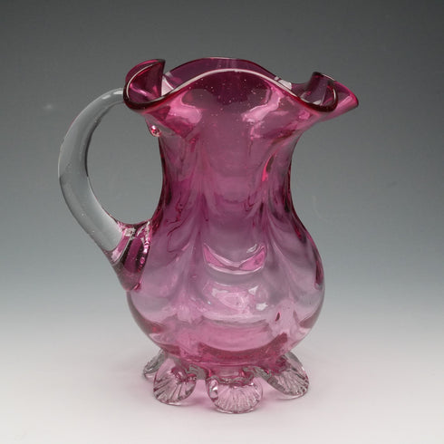 English Vintage Cranberry Glass, Assorted, Set of 5