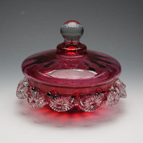 English Vintage Cranberry Glass, Assorted, Set of 5