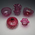 English Vintage Cranberry Glass, Assorted, Set of 5