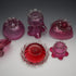 English Vintage Cranberry Glass, Assorted, Set of 5