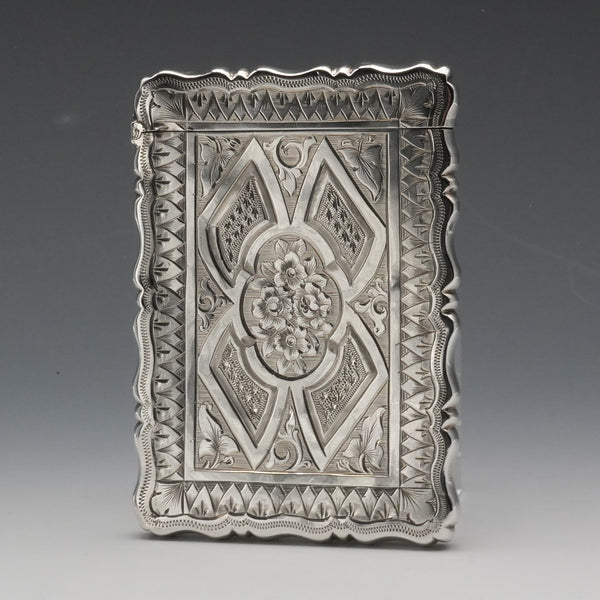 1873年 英国アンティーク 純銀製 カードケース 56g GEORGE UNITE