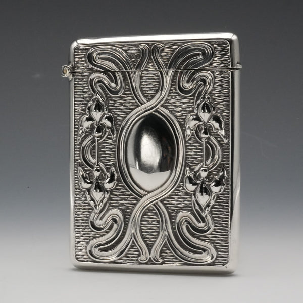 1903年 英国アンティーク 純銀製 大型カードケース 97g Henry Matthews