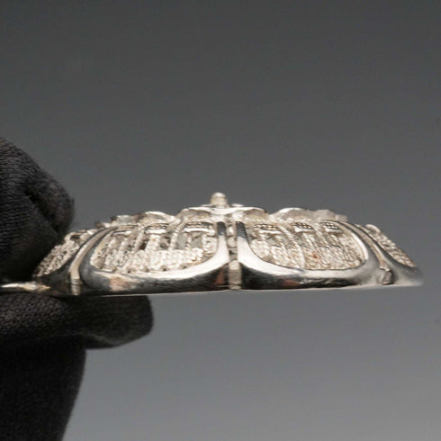 British Vintage Floral Filigree Sterling Silver Pendant with Sterling Silver Chain