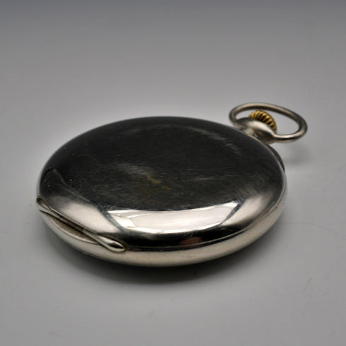 1916年頃 アンティーク ロンジン 懐中時計 薄型銀張りケース 動作良好